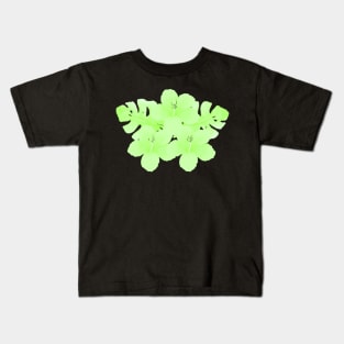 Tropical Green Hibiscus Flower Kids T-Shirt